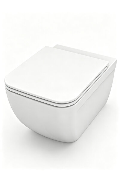 Generic Brand 1PCS White Rimless Wall Hung Ceramic Toilet, Minimalist Suspend...