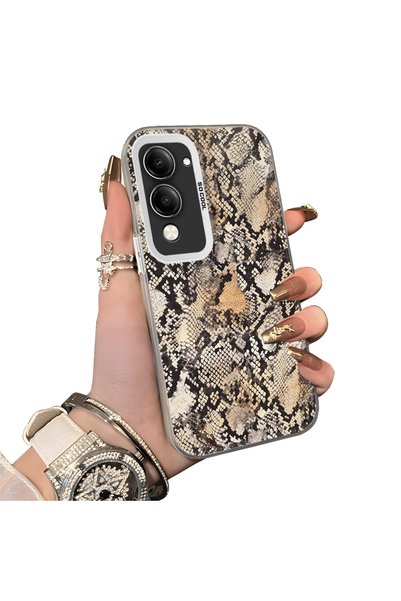 ucuc Vivo Y04 Compatible Hard Acrylic Back Silicone Edge Lens Protection Case