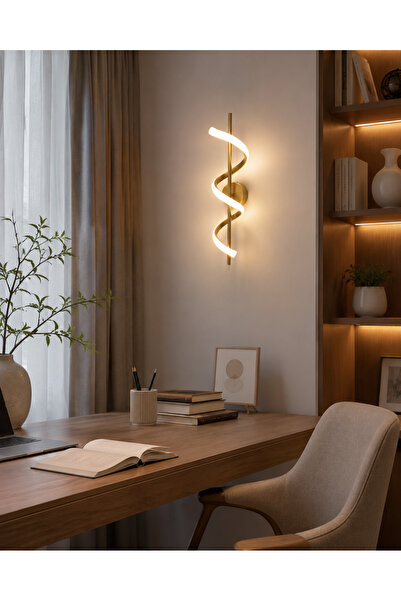 VEGA AYDINLATMA Helix Modern LED Burgu Duvar Apliği 50x8 cm Pilli ve Elektrikli