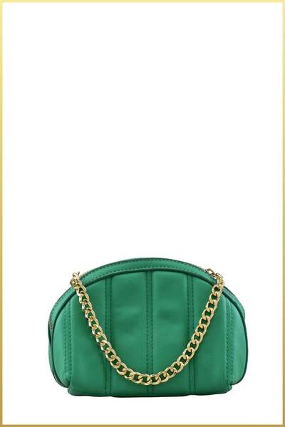 birizmoda Women's Quilted Makeup Bag with Chain Accessories - Green