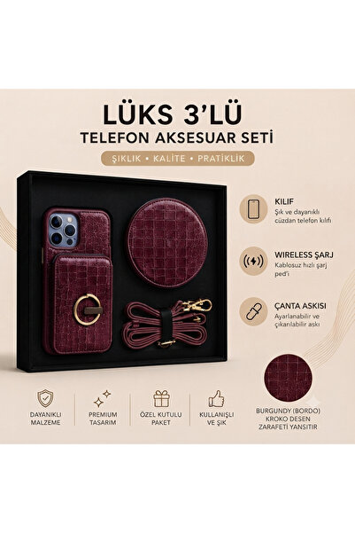 İphone 11 Lüx Kartlı 3'lü Set Kılıf