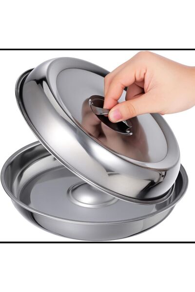 OEM Stainless Steel Food Cover 24 cm Silver Set of 2