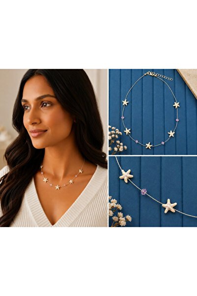 FM 💎   Premium Gold Starfish Figured Bead Detailed Summer Themed Elegant Wom...