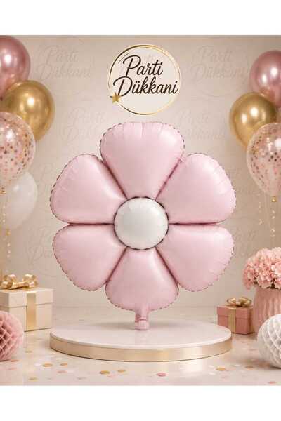 Parti Dükkanı Pembe Çiçek Folyo Balon 59,5 x 47,5 cm Helyum Uyumlu Değildir D...