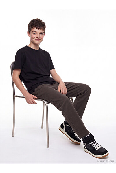 LC Waikiki Lcw Kids Anthracite Boys' Sweatpants with Elastic Waist