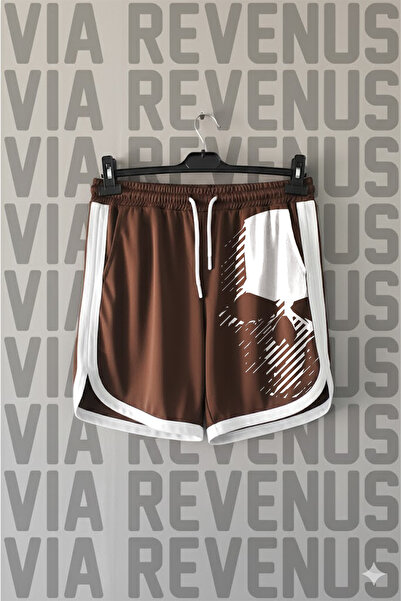 Vordevia Pantaloni scurți de antrenament sport retro unisex cu imprimeu Ghost