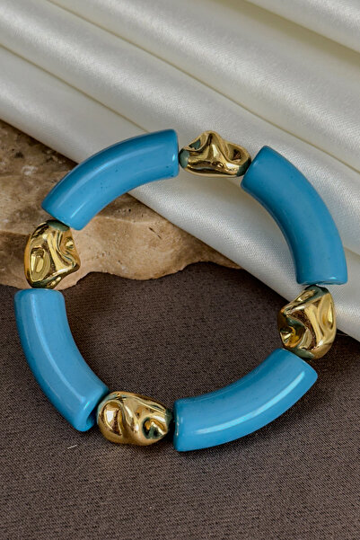 Dore Collection Bamboo Model Pipe Cut Acrylic Resin Crushed Gold Metal Detail...