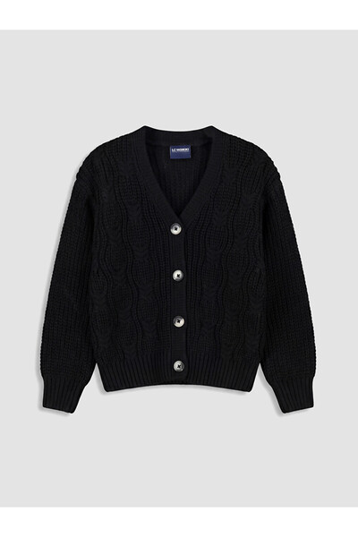 LC Waikiki V-Neck Girl's Knitwear Cardigan