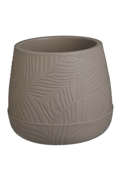 BAMI NETWORK Ghiveci flori oval cu model mocca plastic 24.7x21cm