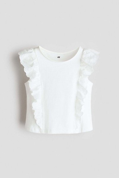 H&M Frill-trimmed cotton top