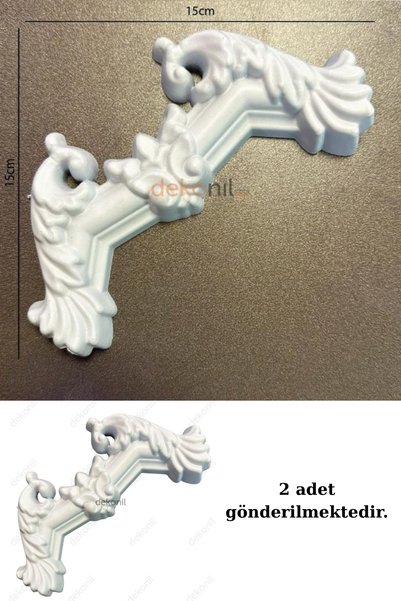 Dekonil Şah PS Boyanabilir 2,5 cm Çıta Geçmeli Köşe Motifi - 2'li