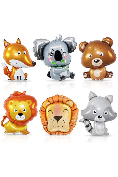 Generic Brand 6 pieces Animal-Themed Birthday Party Aluminum Foil Balloons