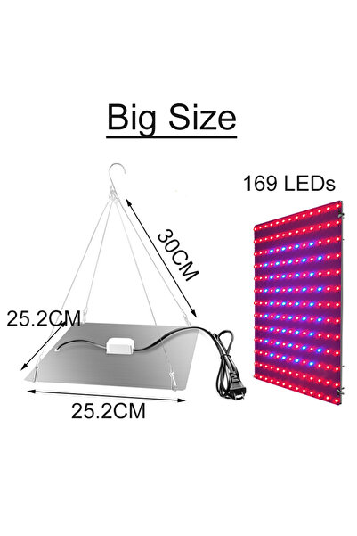 Choice1 US Big Size LED Plant Grow Light 81/169 Beads Full Spectrum Hydroponi...