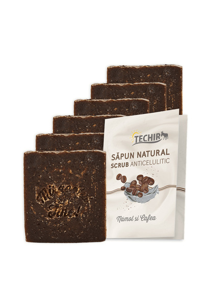 Techir SĂPUN SCRUB ANTICELULITIC CU CAFEA 5 + 1 GRATUIT