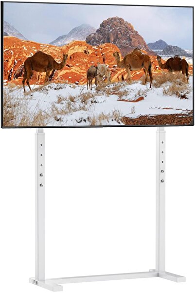 WISFOR White Floor TV Stand Floor TV Stand for 32-100 inch LED Oled Qled Scre...