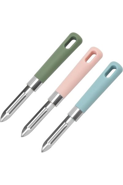 Morvena Picks Set de 3 curățătoare de cartofi, legume și fructe - Mâner ergon...