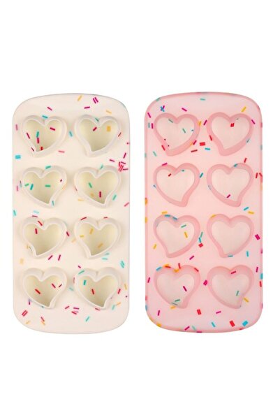 STARSTAR Two-piece heart-shaped silicone ice cream molds are easy to remove f...