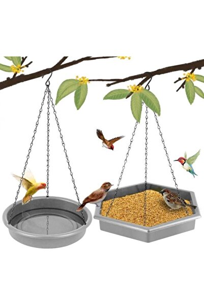 STARSTAR XL 2-in-1 Outdoor Bird Feeder Station with Bird Baths (Dark Grey)
