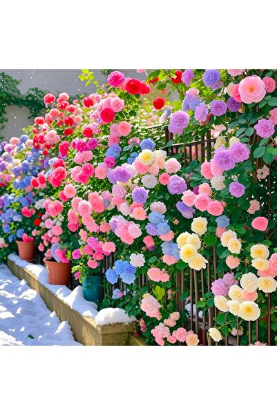 Bloom & Sow Seed Multicolor Per Climbing Rose Vine Seeds, Garden Fence Wall L...