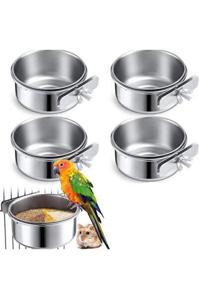 STARSTAR 5 hanging bird feeders with stainless steel stands - silver