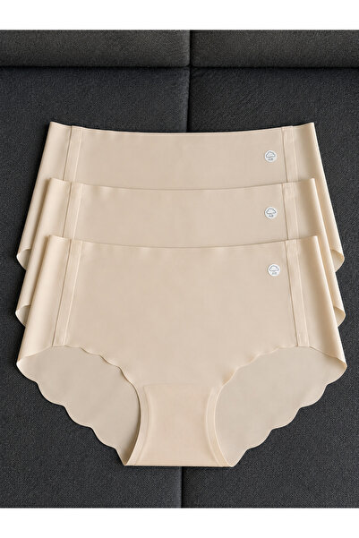 QUEENELA Women's Seamless Laser Cut Microfiber Panties 3-Pack – Beige |   Non...
