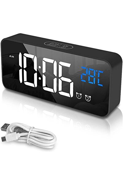 STARSTAR Digital alarm clock - LED - Dual alarms - Temperature display - USB ...