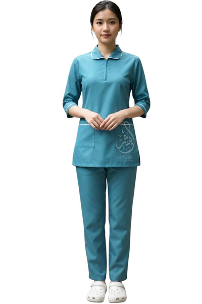 ABSHIR Housemaid/Khadama/Nanny/Babysitter SET Uniform Set, ZIPPER NECK with 3...
