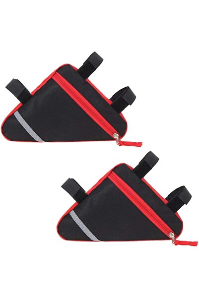 STARSTAR 2-Piece Bicycle Triangle Bag, Waterproof Bicycle Front Tube Frame Ba...