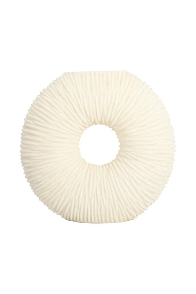 Sagebrook Home 15" NATALY SMALL QUARTZ RESIN VASE, WHITE