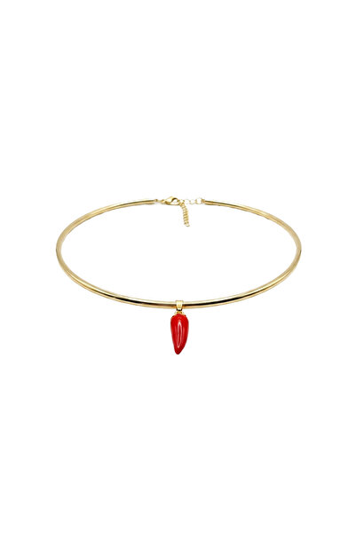 Charmist Steel Luck Pepper Choker Necklace