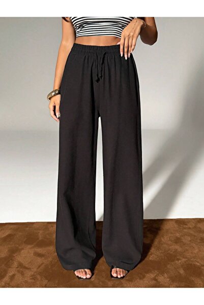 AREF JEANS Linen Lace-Up Relaxed Fit Trousers