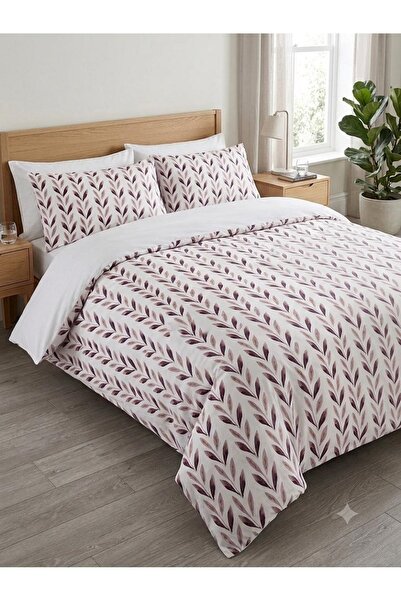 EVRİZON 100% Cotton Duvet Cover Set with Double Elasticated Sheets