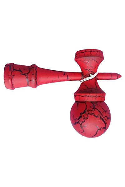 OEM Kendama Profesionala- Culoare Rosie , Model Crapat si ata cadou