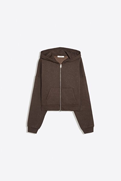 Bershka Işıltılı kapüşonlu sweatshirt