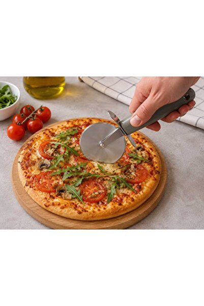 Generic Brand Cuțit pentru Pizza cu Rolă din Oțel Inoxidabil