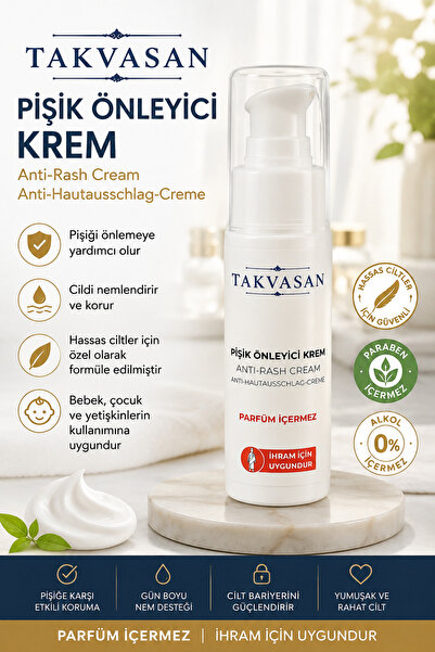 Takvasan Hac ve Umre İçin Pişik Önleyici Krem 50 ml Tahriş ve Sürtünmeye Karşı Koruma