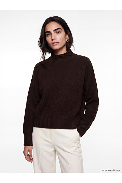 LC Waikiki Vizyon New Season Brown Half Turtleneck Women's Knitwear Sweater