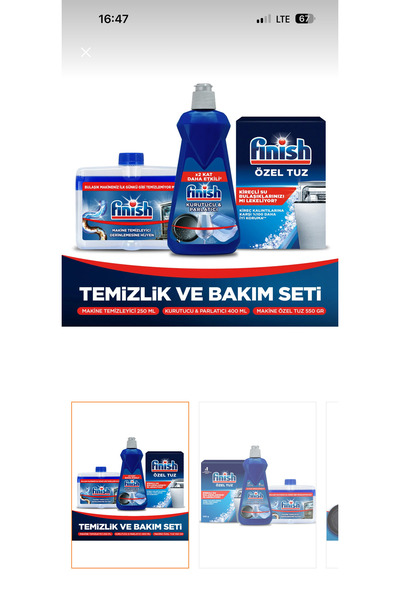 Finish Quantum 100 x2 200 Yıkama + Temizlik ve Bakım Seti