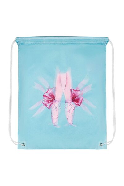 BAMI NETWORK Saculet textil fete model balerina turcoaz roz 34x42cm plaja