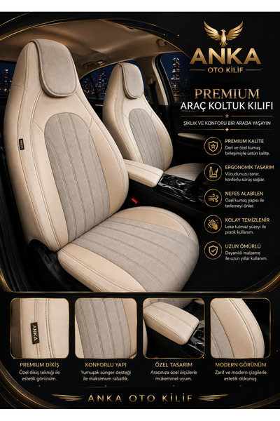 Anka Chery Omada 5 2023 Ve Sonrası Uyumlu Premium -TAM SET - Oto koltuk kılıfı