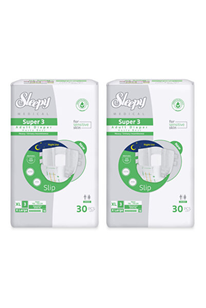 Sleepy Süper3 Belbantlı Hasta Bezi XL Beden 2 Paket 60 Adet