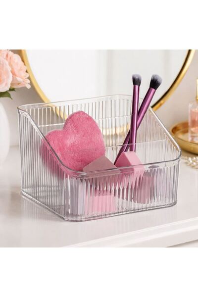 BAMI NETWORK Organizator cosmetic transparent din acril rezistent, suport dep...
