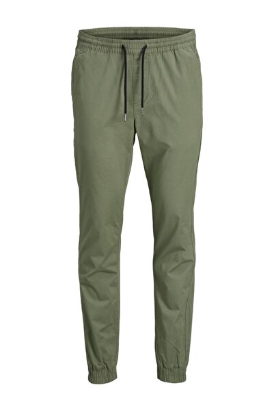 Jack & Jones Παντελόνι υφασμάτινο με λάστιχο "Gordon" χακί