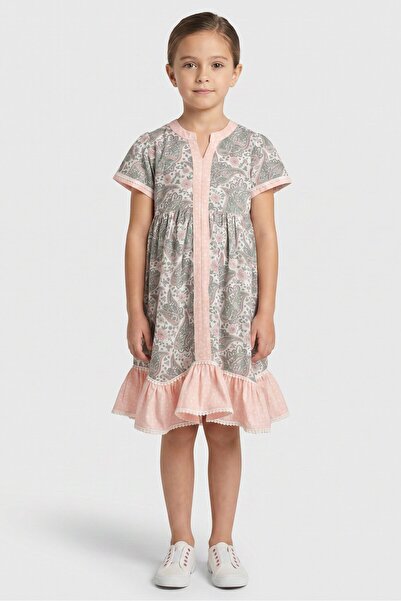 Miss Kids Girl Paisley Print Dress, Multicolor