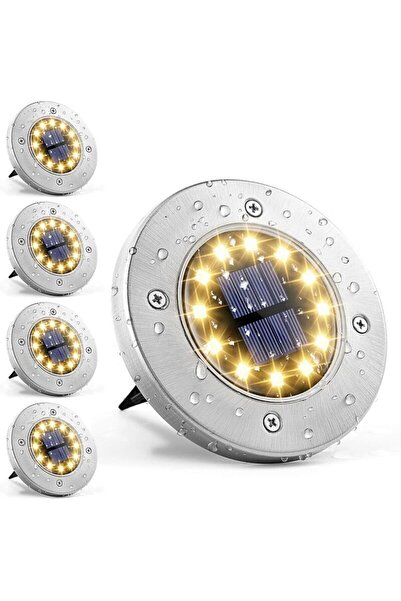 STARSTAR 4 - pc outdoor solar light set, 12 LED beads, white stainless steel ...