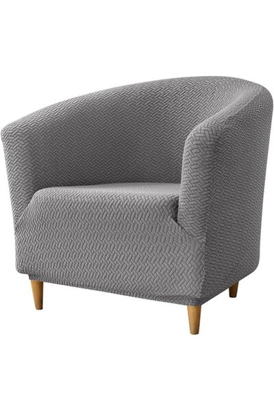 STARSTAR Light Grey Stretch Jacquard Bucket Chair Cover, Soft Elastic Club Ar...