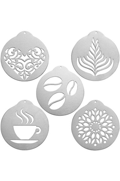 STARSTAR Five coffee-patterned frosting molds, reusable, perfect for cappucci...