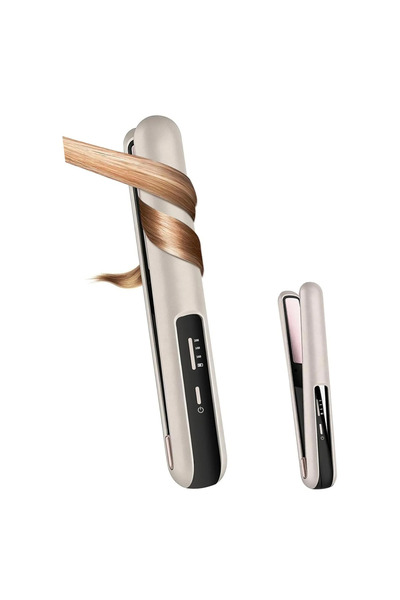 STARSTAR This cordless 2-in-1 hair styling tool can straighten and curl hair,...