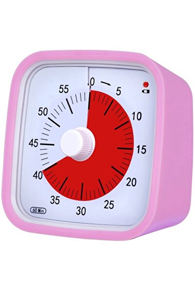 STARSTAR Silent 60-Minute Visual Countdown Timer with Protective Cover (pink)...