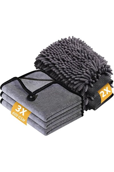 STARSTAR Car Care Set: 600 g/m² Scratch-Free Microfiber Towels & Wash Mitts f...